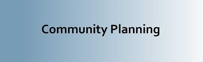 Community Planning on a blue background