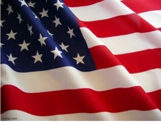 U.S. flag waving in the wind