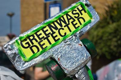 Greenwash Detected sign