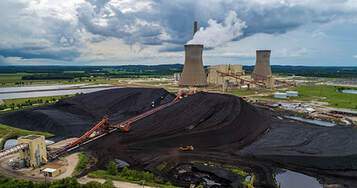 Smoke stacks at a coal power plan