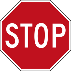 Red traditional stop sign