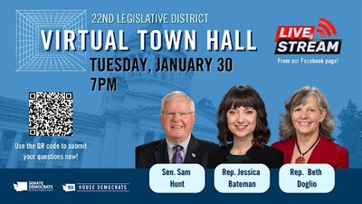Virtual Town Hall for LD22 January 30, 2024 at 7pm.
