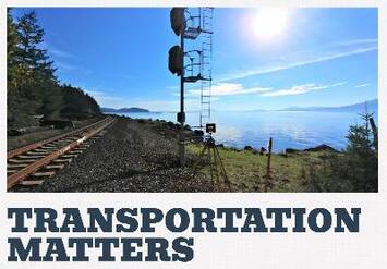 Railroad tracks labeled Transportation Matters
