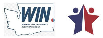 Logos for Washington Indivisible Elections Group and Take Action Network